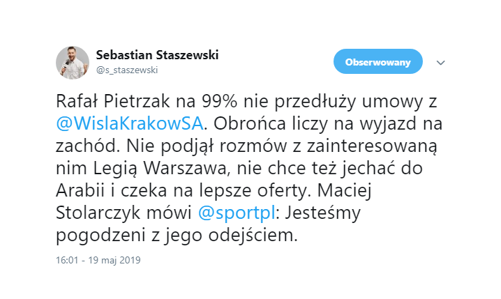 Legia chce obrońcę Wisły Kraków, ale ten czeka na LEPSZE oferty